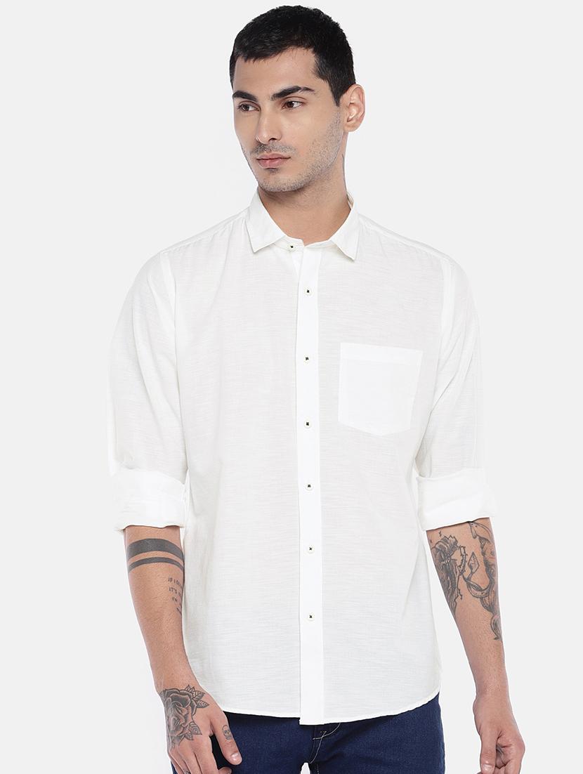 white linen solid casual shirt - 16575499 - Zoom Image - 1