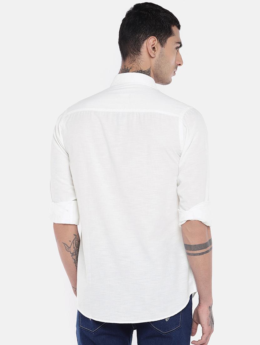 white linen solid casual shirt - 16575499 - Zoom Image - 3
