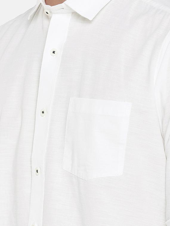 white linen solid casual shirt - 16575499 - Zoom Image - 5