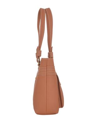 tan leatherette (pu) regular handbag - 16576009 - Standard Image - 4