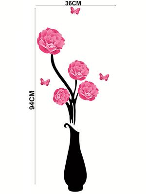 flower pot wall sticker for living room - 16576331 - Standard Image - 3