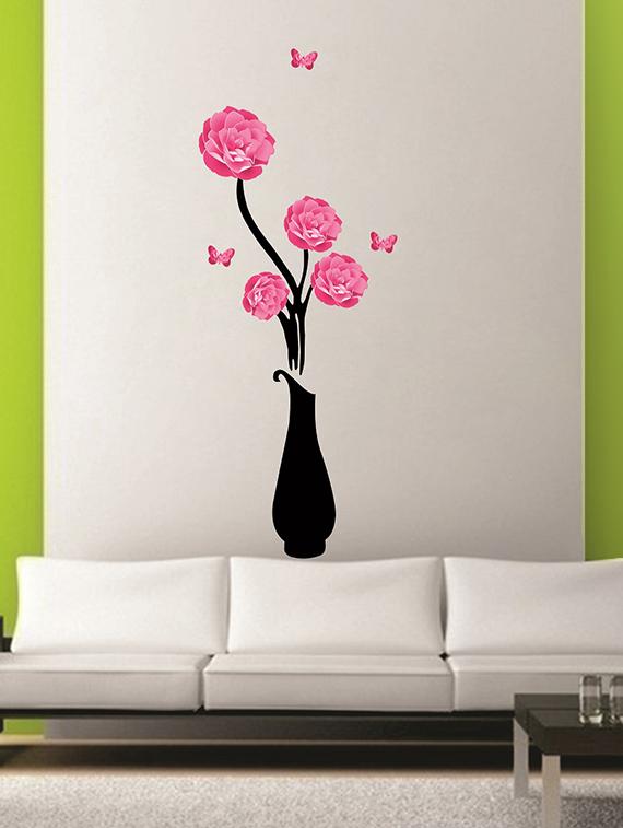 flower pot wall sticker for living room - 16576331 - Zoom Image - 2