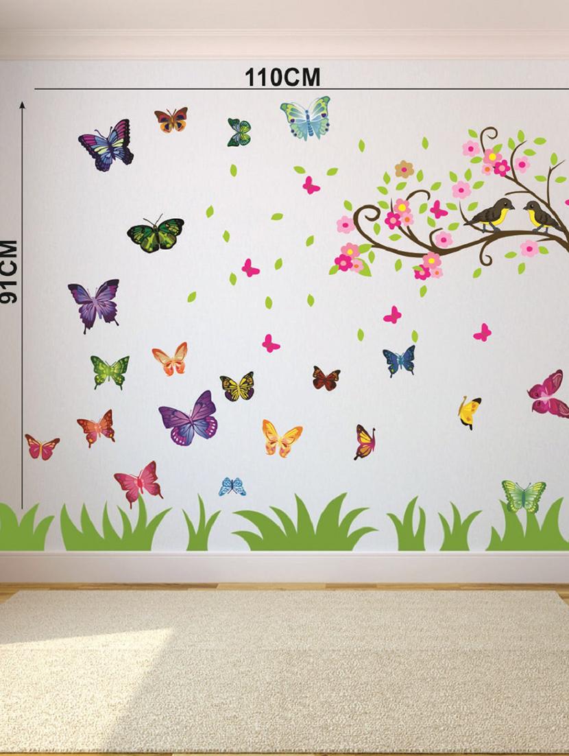 butterfly tree birds wall sticker for living room - 16576342 - Zoom Image - 3