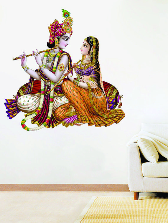 radha krishna wall sticker for living room - 16576367 - Zoom Image - 2