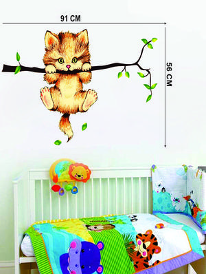 cute cat wall sticker for living room - 16576370 - Standard Image - 3