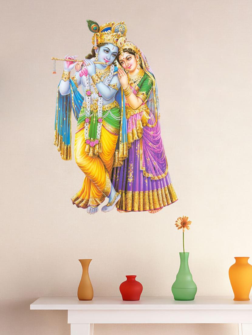 radha krishna wall sticker for living room - 16576404 - Zoom Image - 1
