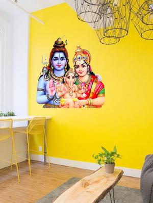 shiv parvati ganeshji wall sticker & decal - 16576405 - Standard Image - 2