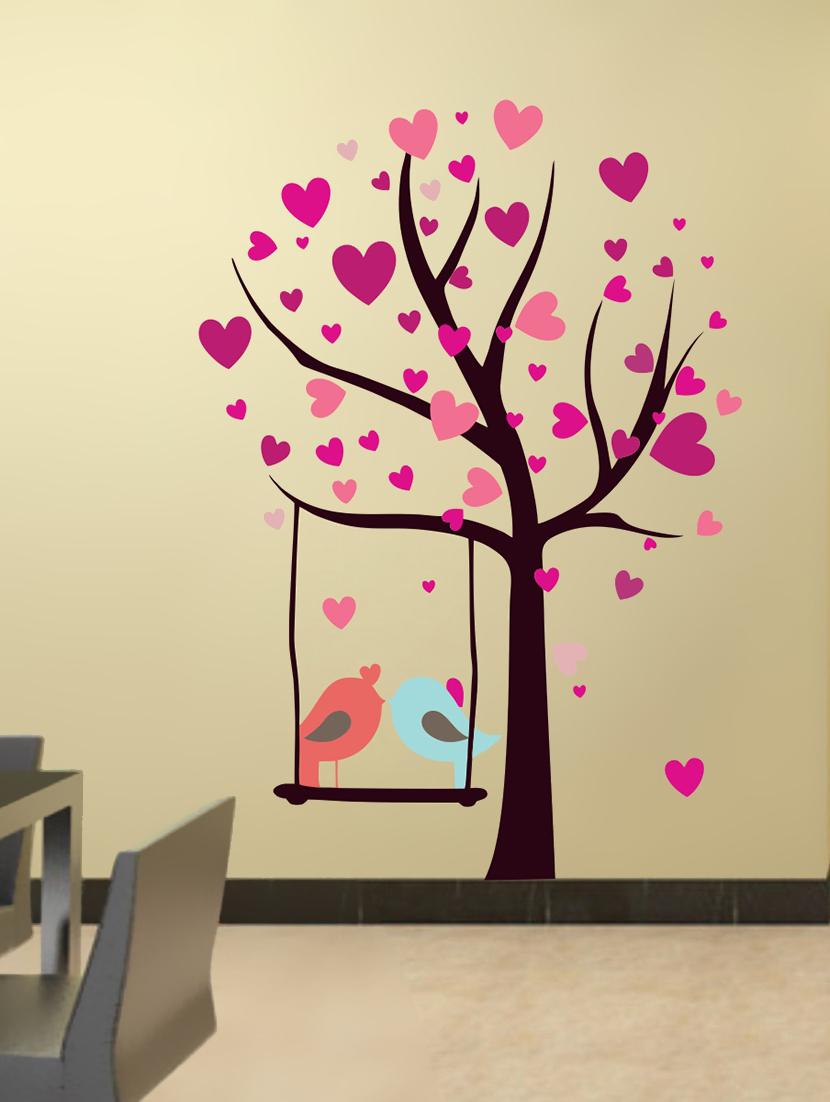 tree with birds couple wall sticker & decal - 16576427 - Zoom Image - 2