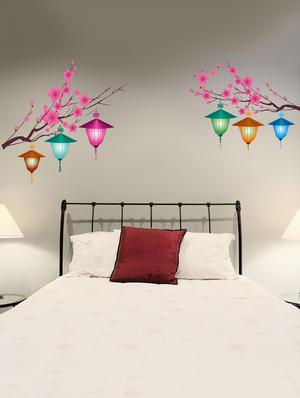   tree with lantern wall sticker & decal  - 16576434 -  Standard Image - 1