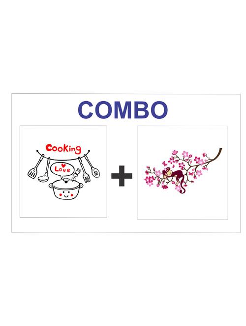 monkey tree & cooking combo wall sticker & decal - 16576490 - Standard Image - 1