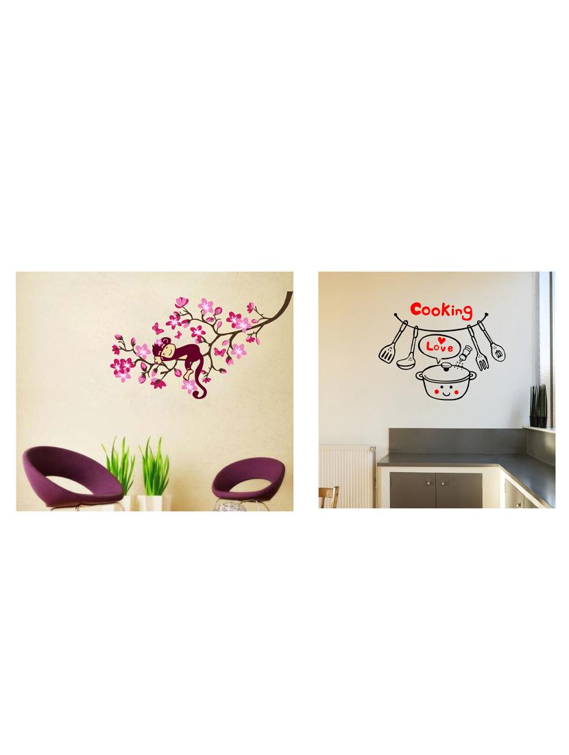 monkey tree & cooking combo wall sticker & decal - 16576490 - Zoom Image - 2
