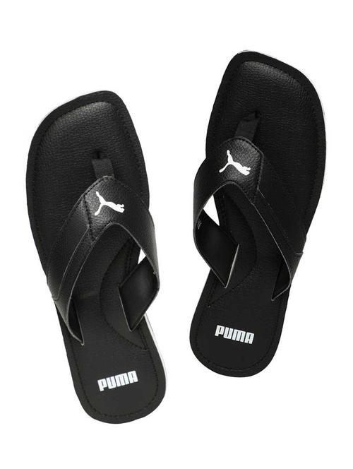 black leatherette toe separator flip flops - 16576754 - Very Small Image - 1