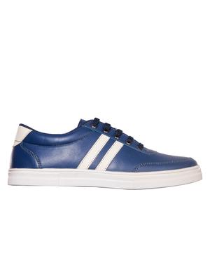 navy leatherette lace up sneakers - 16577465 - Standard Image - 2