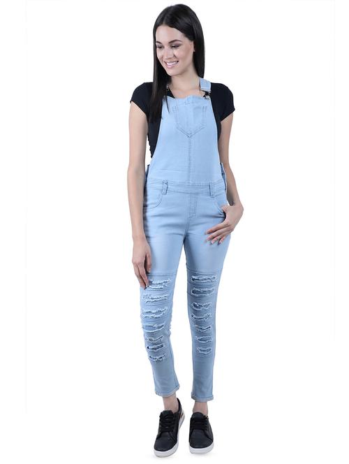 distressed denim dungaree - 16577908 - Very Small Image - 1