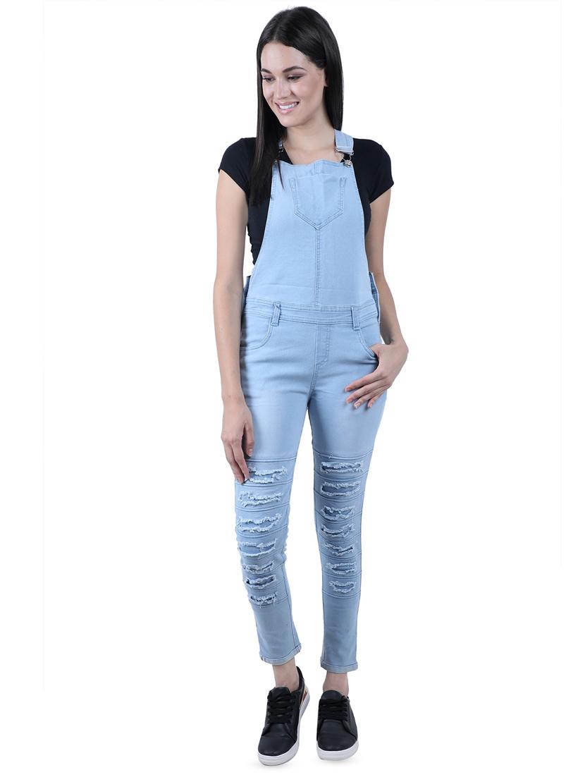 distressed denim dungaree - 16577908 - Zoom Image - 1