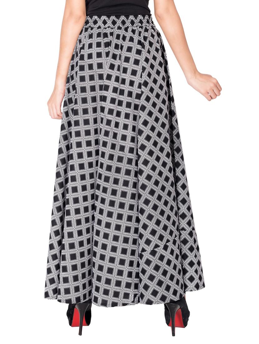 high rise checkered a-line skirt - 16578064 - Zoom Image - 3