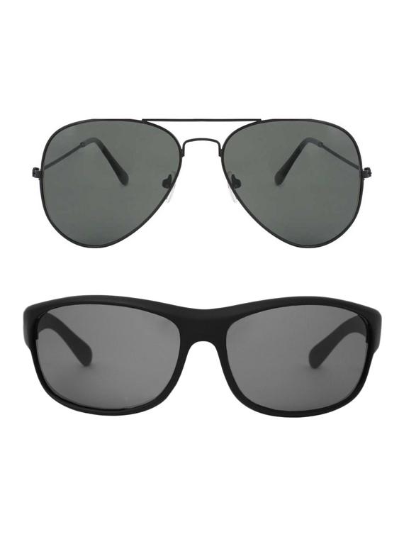 royalmede set of 2 aviator & wrap around sunglasses - 16578092 - Zoom Image - 1