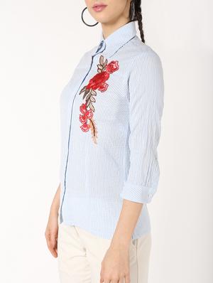 floral applique striped shirt - 16579110 - Standard Image - 5