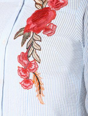 floral applique striped shirt - 16579110 - Standard Image - 6