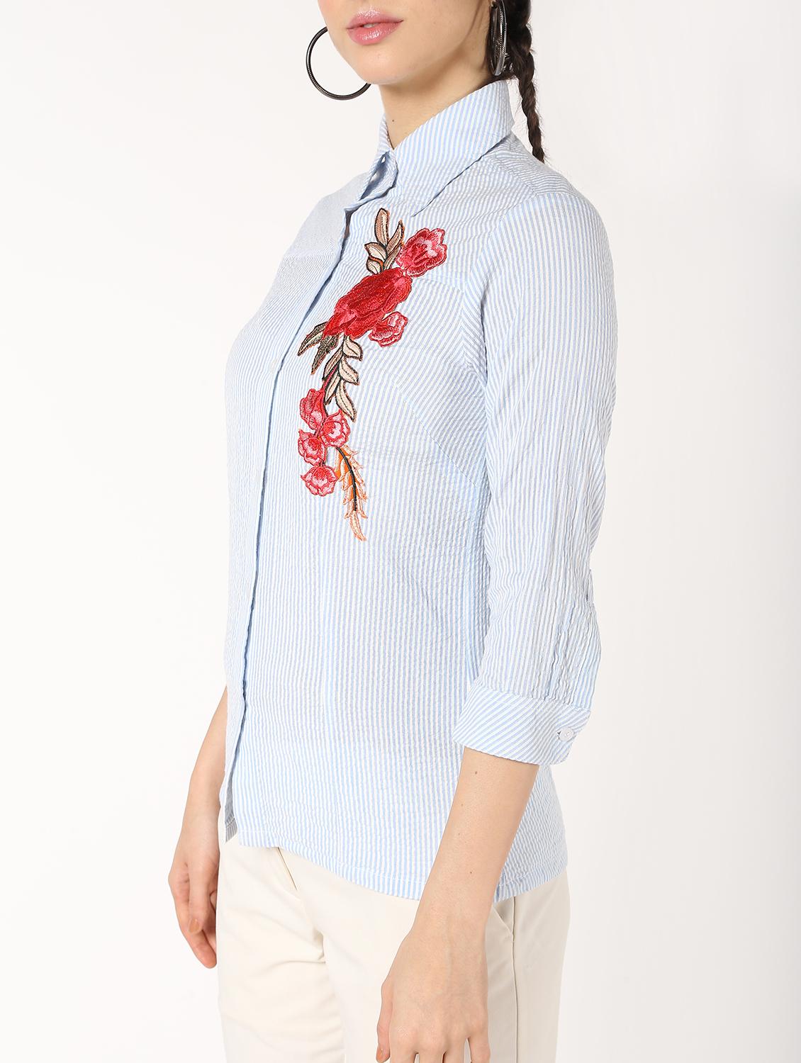 floral applique striped shirt - 16579110 - Zoom Image - 5