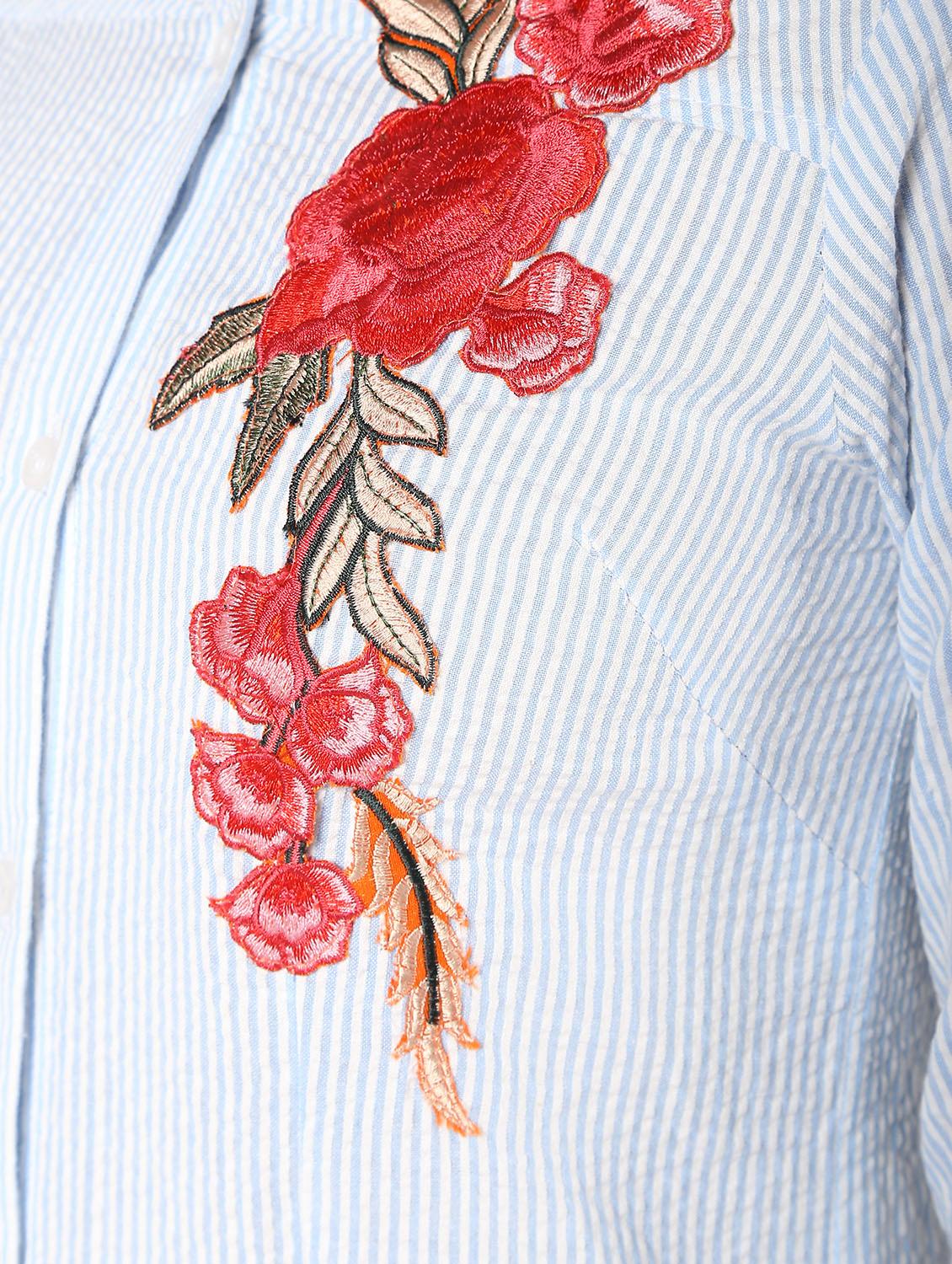 floral applique striped shirt - 16579110 - Zoom Image - 6