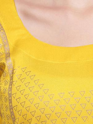 gold print kurta palazzo set - 16579557 - Standard Image - 4