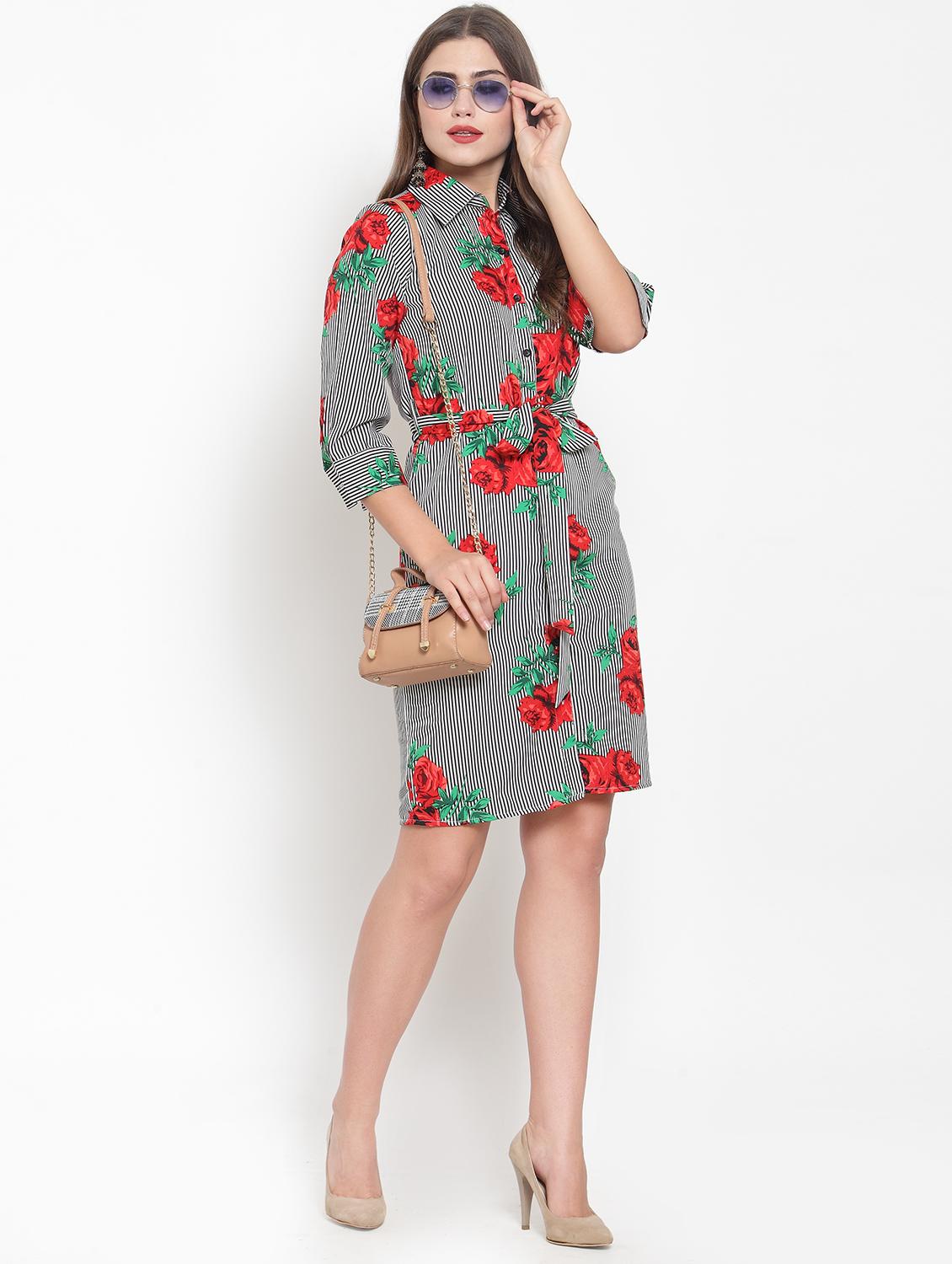 tie front striped shirt dress - 16579595 - Zoom Image - 1