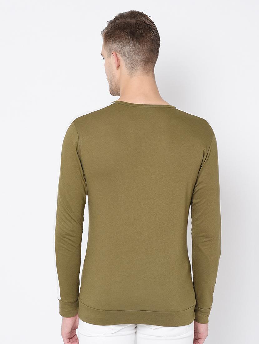 olive green taped sweatshirt - 16579625 - Zoom Image - 3