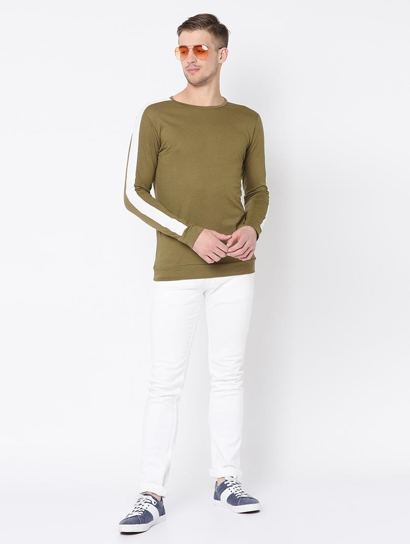 olive green taped sweatshirt - 16579625 - Zoom Image - 4