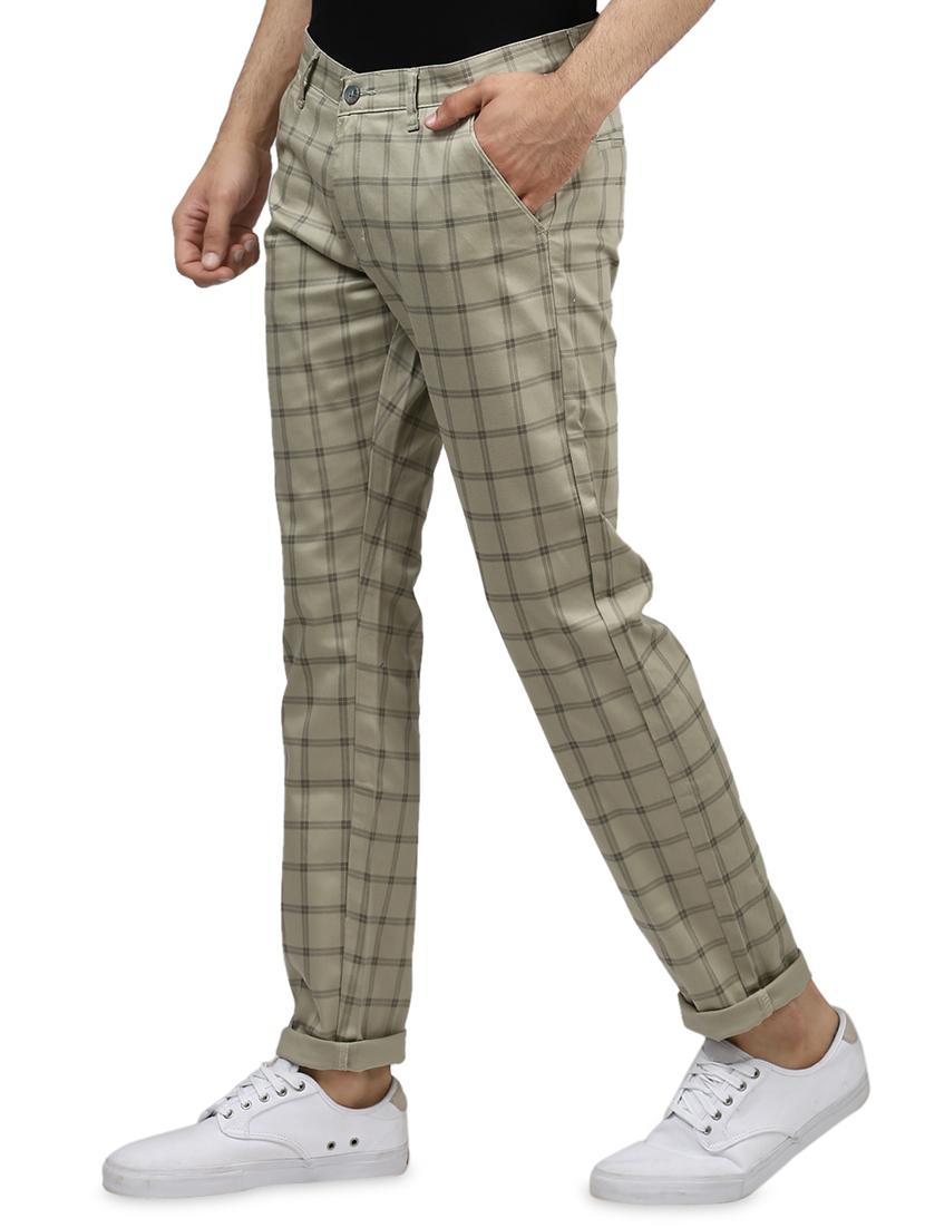 beige checkered chinos - 16584185 - Zoom Image - 2