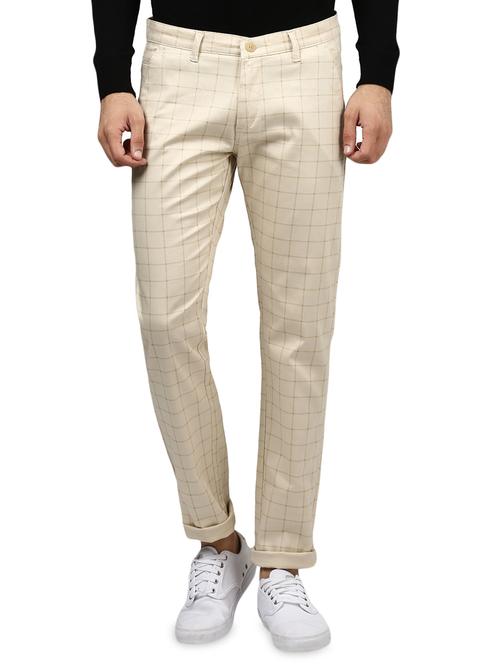 beige checkered chinos - 16584190 - Standard Image - 1