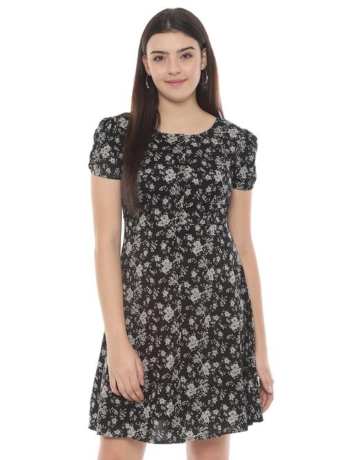 round neck floral a-line dress - 16584211 - Very Small Image - 1