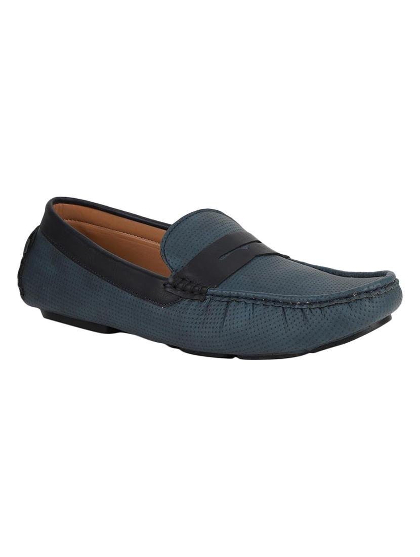people blue leather slip on loafers - 16584300 - Zoom Image - 1