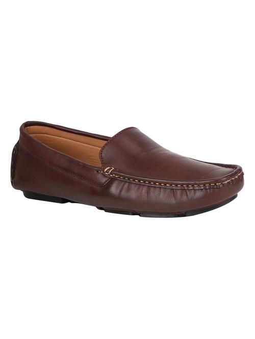 people maroon leather slip on loafers - 16584302 - Standard Image - 1