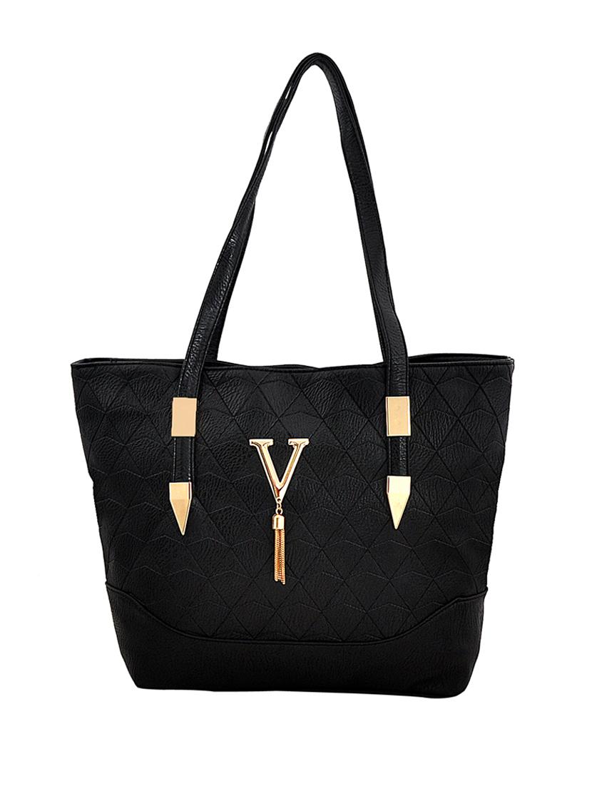 black leatherette (pu) handbag - 16584531 - Zoom Image - 1