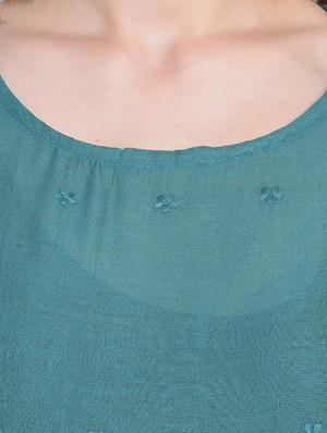 round neck schiffli top - 16584658 - Standard Image - 5