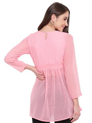 tie knot floral embroidered dobby top - 16584716 - Standard Image - 3