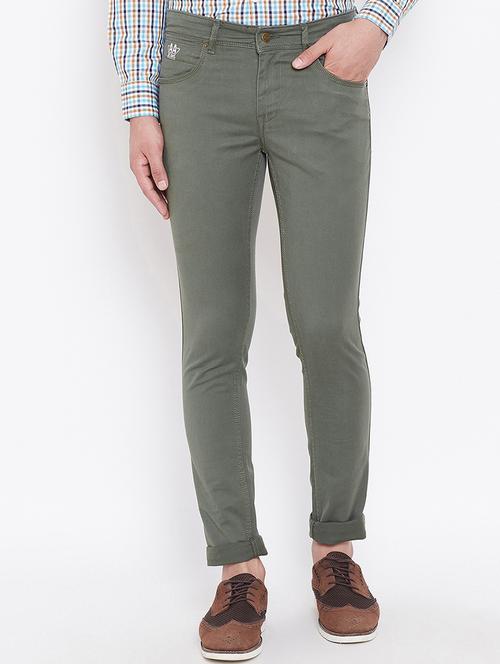 green plain denim jeans - 16584763 - Very Small Image - 1