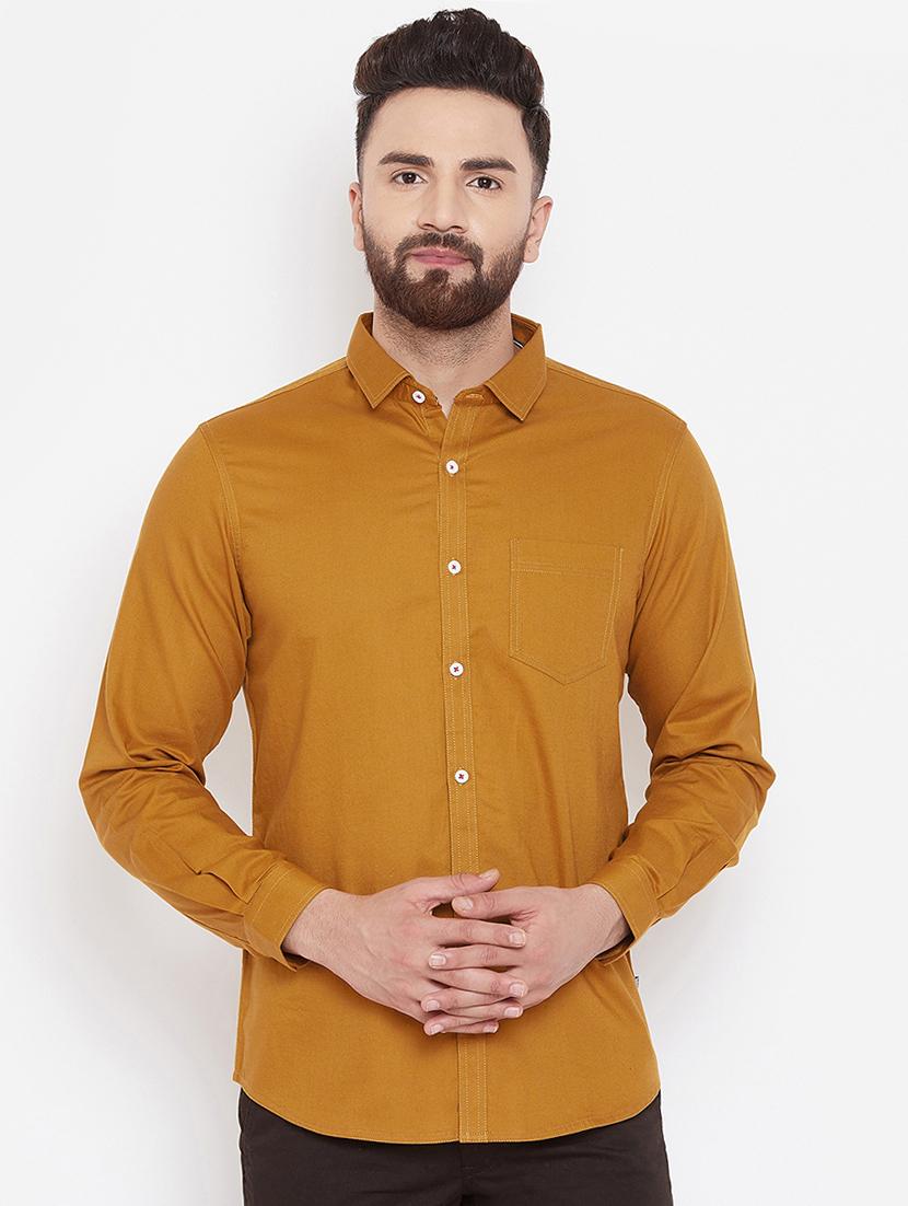 yellow solid casual shirt - 16584801 - Zoom Image - 1