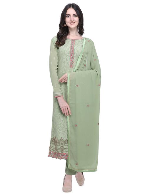 printed semi-stitched suit - 16584877 - Standard Image - 1