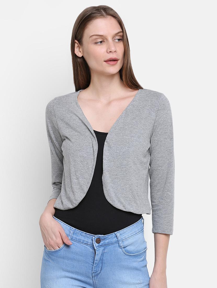 curved hem crop shrug - 16584925 - Zoom Image - 1