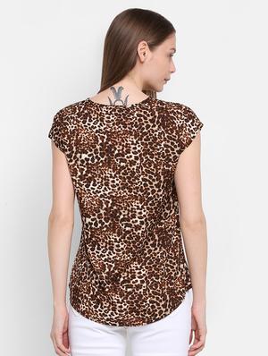 keyhole neck animal print top - 16584986 - Standard Image - 3