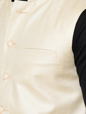 beige solid nehru jacket - 16585062 - Standard Image - 5