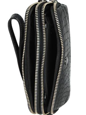 black leather regular pouch - 16585233 - Standard Image - 3