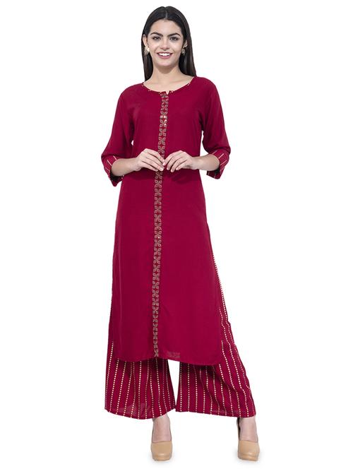 swarovski kurta palazzo set - 16585320 - Standard Image - 1
