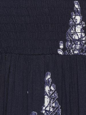 smocked detail printed a-line dress - 16585336 - Standard Image - 5