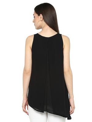 round neck asymmetric top - 16585337 - Standard Image - 3