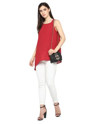 round neck asymmetric top - 16585338 - Standard Image - 4