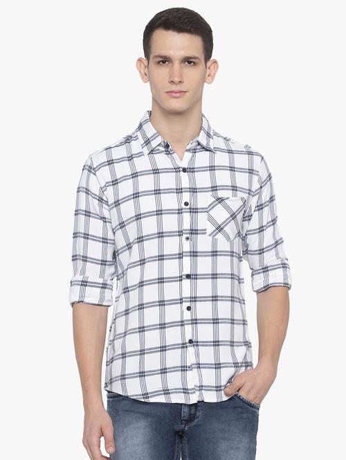 white checkered casual shirt - 16585399 - Standard Image - 1