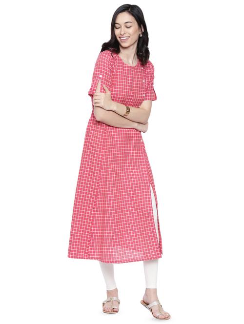 check print a-line kurta - 16585451 - Standard Image - 1